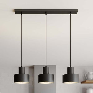 B-Ware Hängeleuchte Rif Pendelleuchte dimmbar 3-flammig E27 schwarz 67x15 cm Made in EU