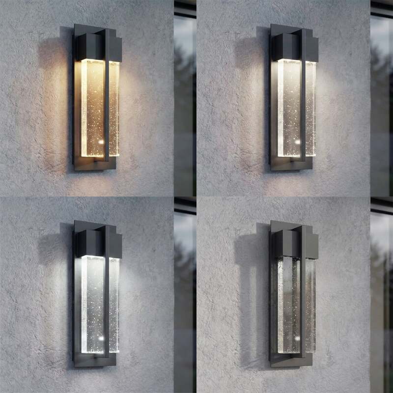 Lucande Außenwandleuchte Velune LED Gartenlampe anthrazit 35cm IP44 CCT 1000lm - 4255830909801