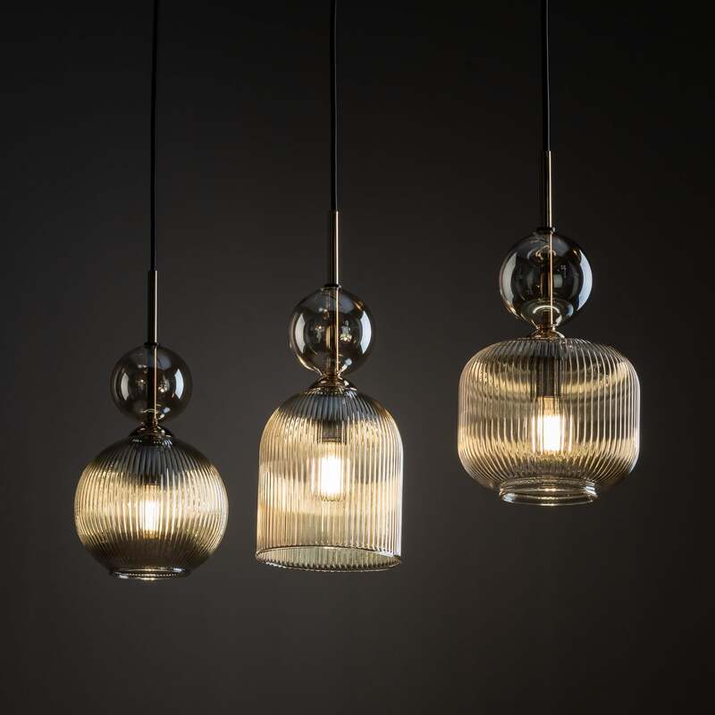 TK Lighting Hängelampe Sophia LED Pendelleuchte dimmbar schwarz grau 65cm - 5906135110421