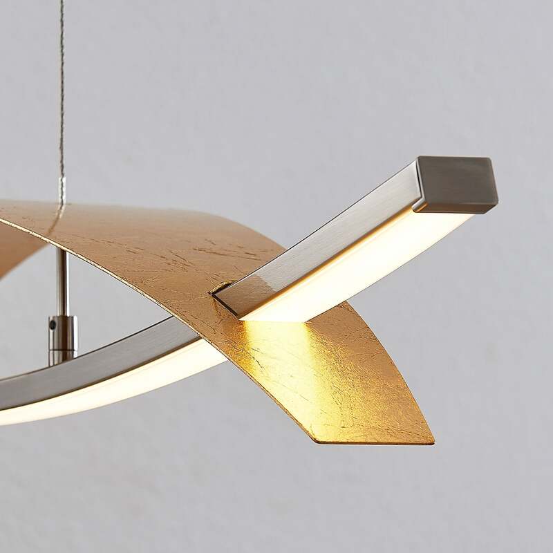 Lucande Pendelleuchte Hängeleuchte LED gold dimmbar höhenverstellbar Wohnzimmer - 4251096552645