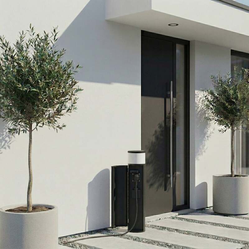 Lucande Sockellampe Corban Außenleuchte Gartenlampe dimmbar anthrazit IP44 - 4251096573626