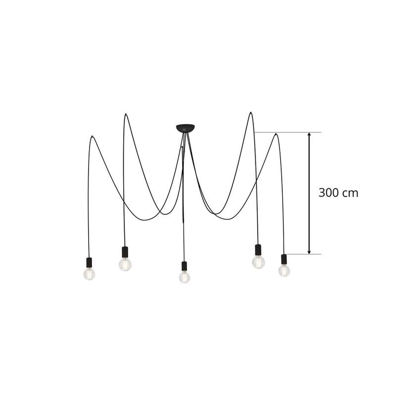Nowodvorski Lighting Hängeleuchte Spider in Schwarz fünfflammig Deckenlampe Spot - 5903139678896