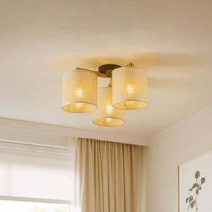 B-Ware TK Lighting Deckenlampe Lampe Synonym Deva Textil Baumwolle Holz beige schwarz