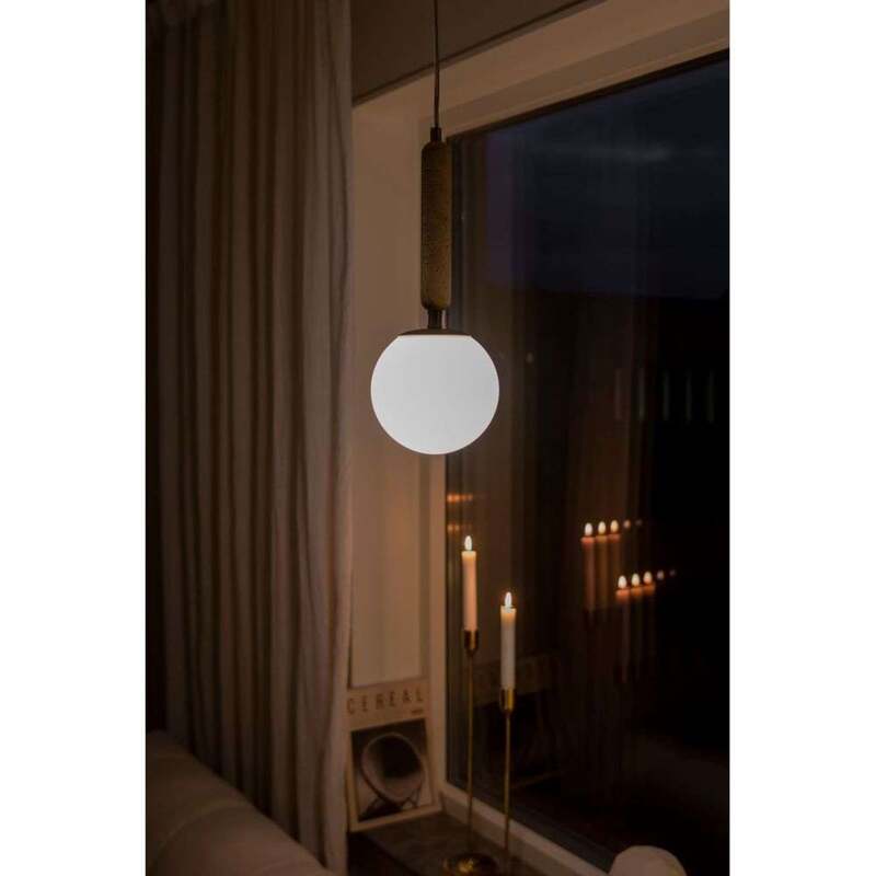 Pendelleuchte Hängelampe Globen Lighting Torrano Travertin Beige Glas Weiß - 7319435405025