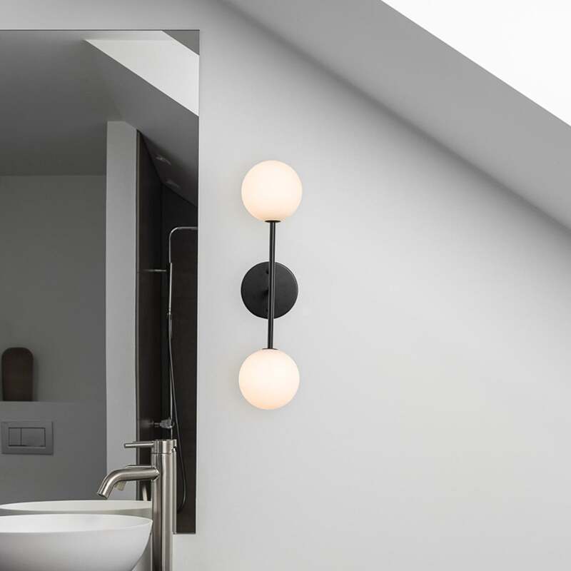 PR Home Wandleuchte Wandlampe Sigma D schwarz opal Glas Leuchtmittel inklus399 - 7330976118731