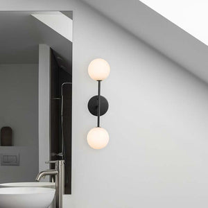 B-Ware PR Home Wandleuchte Wandlampe Sigma D schwarz opal Glas Leuchtmittel inklus399