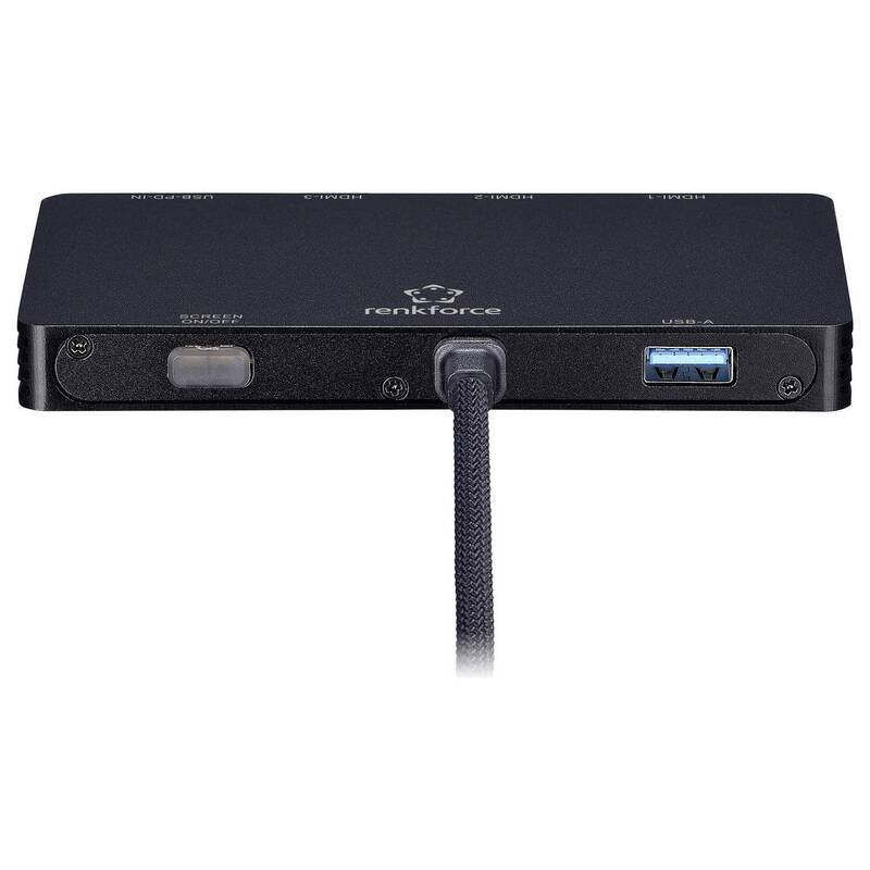Renkforce USB-C Dockingstation RF-USBHA-550 HDMI 3-fach Power Delivery schwarz - 4064161476391