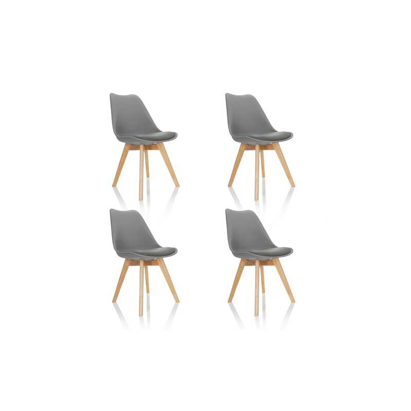 hjh OFFICE Besucherstuhl Schalenstuhl SCANDI Esszimmerstuhl Kunststoff grau 4er - 4064323007142