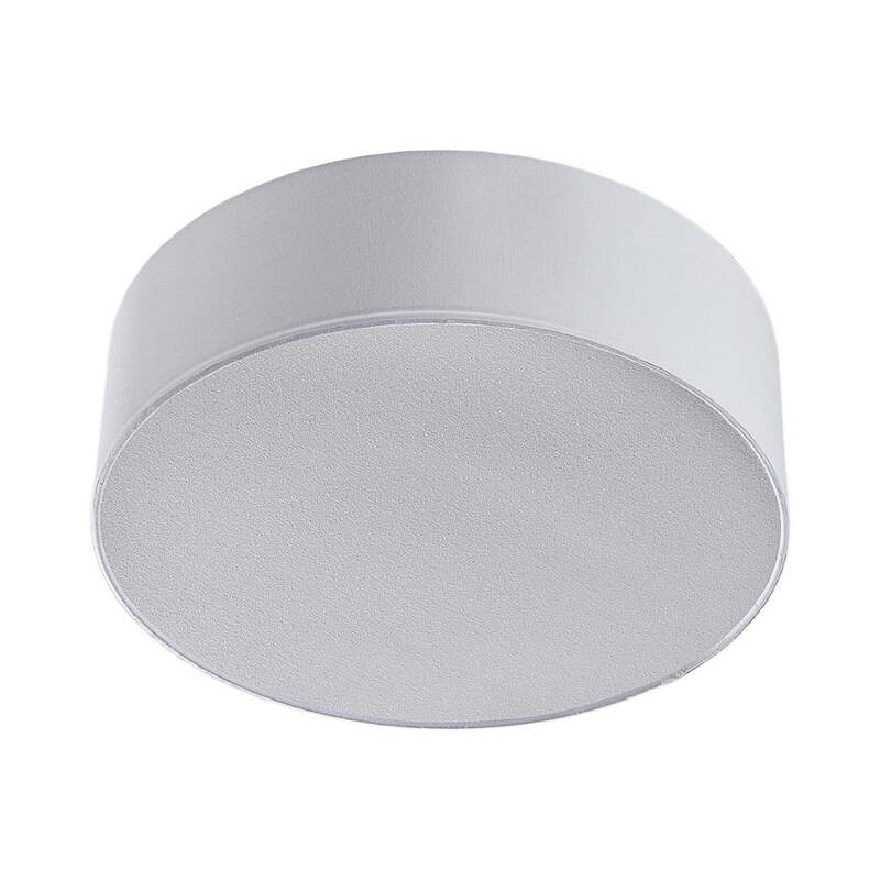Lindby Deckenleuchte Lampe Sebatin LED Leuchte dimmbar weiß Ø40cm Stoff nickel - 4251096503111