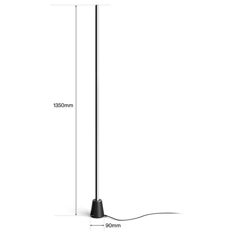 Philips Hue Stehlampe RGBW LED Lampe dimmbar App steuerbar Schwarz 135cm Leuchte - 8721103144973