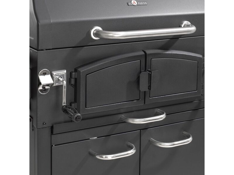 El Fuego Holzkohlegrill Grand Ontario Grill Schwarz 81x46cm Feuerkammer BBQ groß - 4250373205724