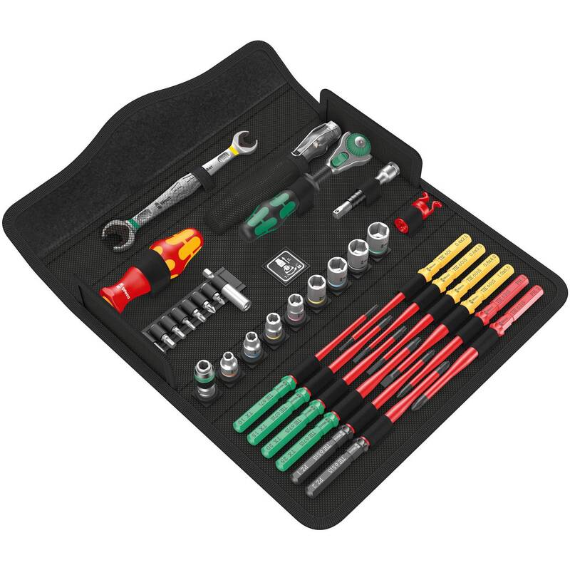 WERA VDE Kraftform Handhalter Set 35tlg mit Wechselklingen und Werkzeugen - 4013288178336