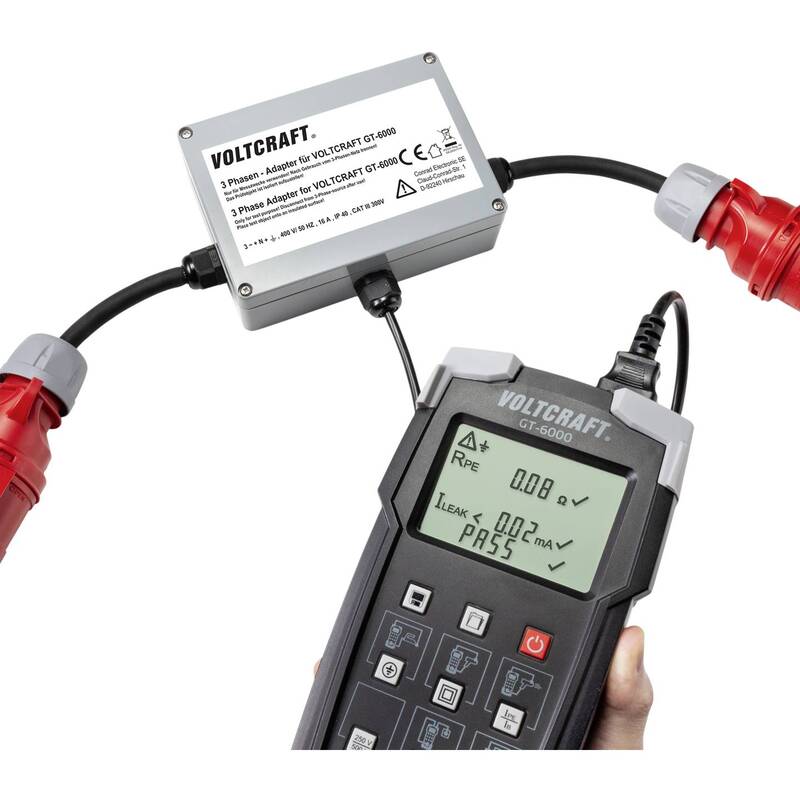 VOLTCRAFT Messadapter VC GT 6001 16A RCD Leckstrommessgerät CAT III 300V 680mm - 4064161079257