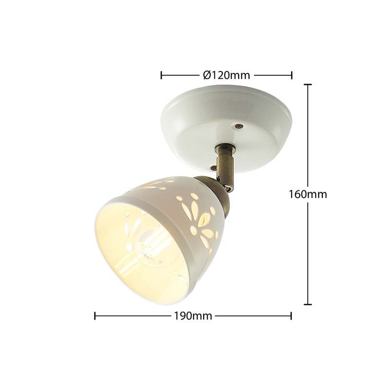 Lindby Strahler Sanrike LED Deckenstrahler Lampe dimmbar Keramik weiß 19x12cm - 4251911704105