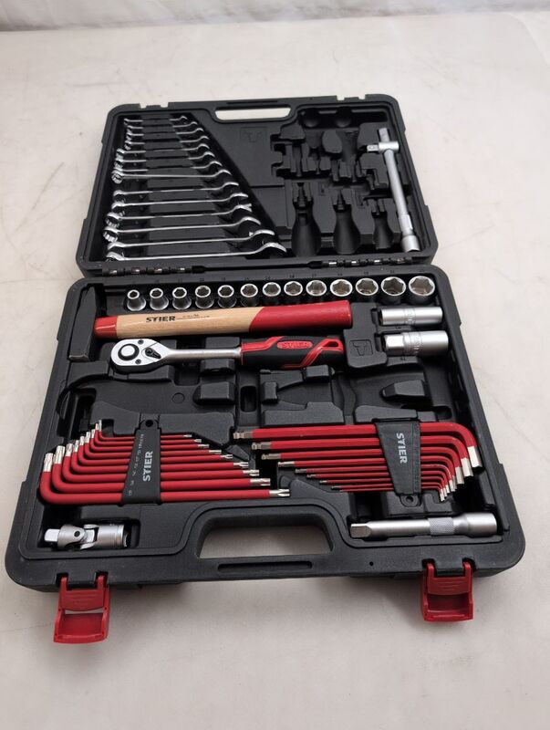 STIER Werkzeugkoffer Werkzeugset 60-teilig Handwerker-Set Chrom-Vanadium-Stahl - 4251709626534