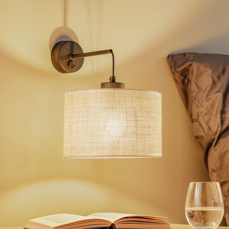 TK Lighting Wandleuchte Juta LED Wandlampe dimmbar beige schwarz 22x30cm - 5901780568580