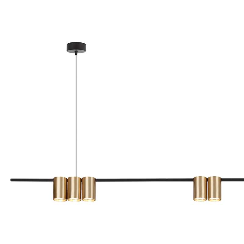 Hängelampe Genesis Alu schwarz/gold 7 x GU10 Länge 150 cm Lampe SIEHE TEXT/FOTO - 5902693803720
