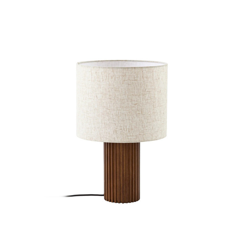 Lindby Tischleuchte Kimiko LED Lampe Leuchte aus Walnussholz beige 38cm hoch - 4255830913754