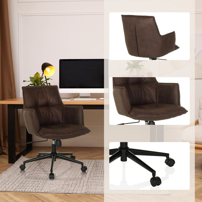 hjh LIVING SOLAO LIFE Home Office Stuhl dunkelbraun Vintage Drehstuhl - 4064323038832