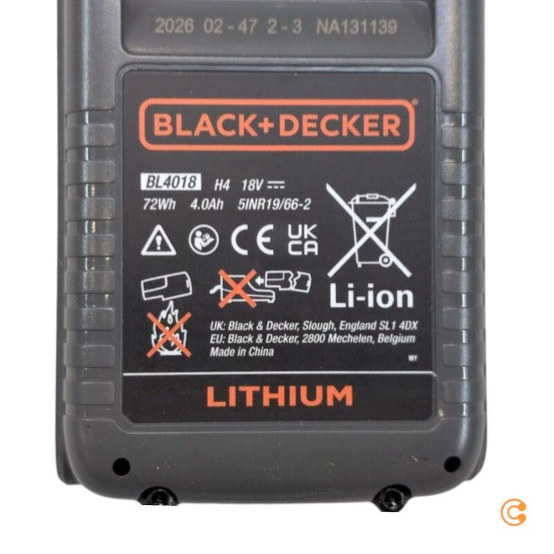 Black & Decker Akku BL4018 Werkzeug-Akku 4 Ah Lithium-Ion wiederaufladbar - 5035048560044