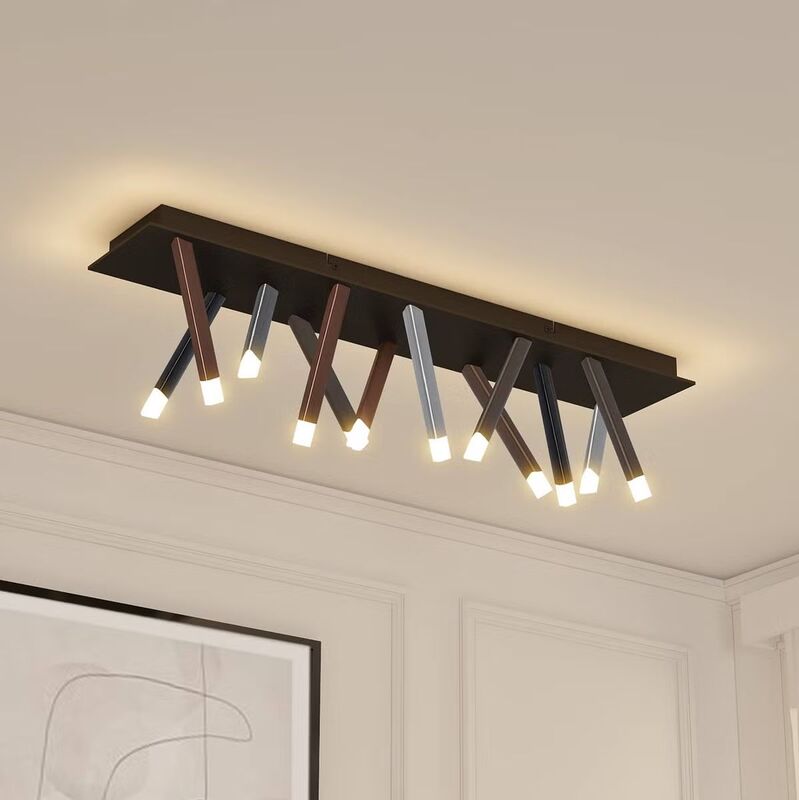 Lucande Deckenleuchte LED Lampe Stoika 100cm eckig Metall dimmbar modern weiß - 4251096591514