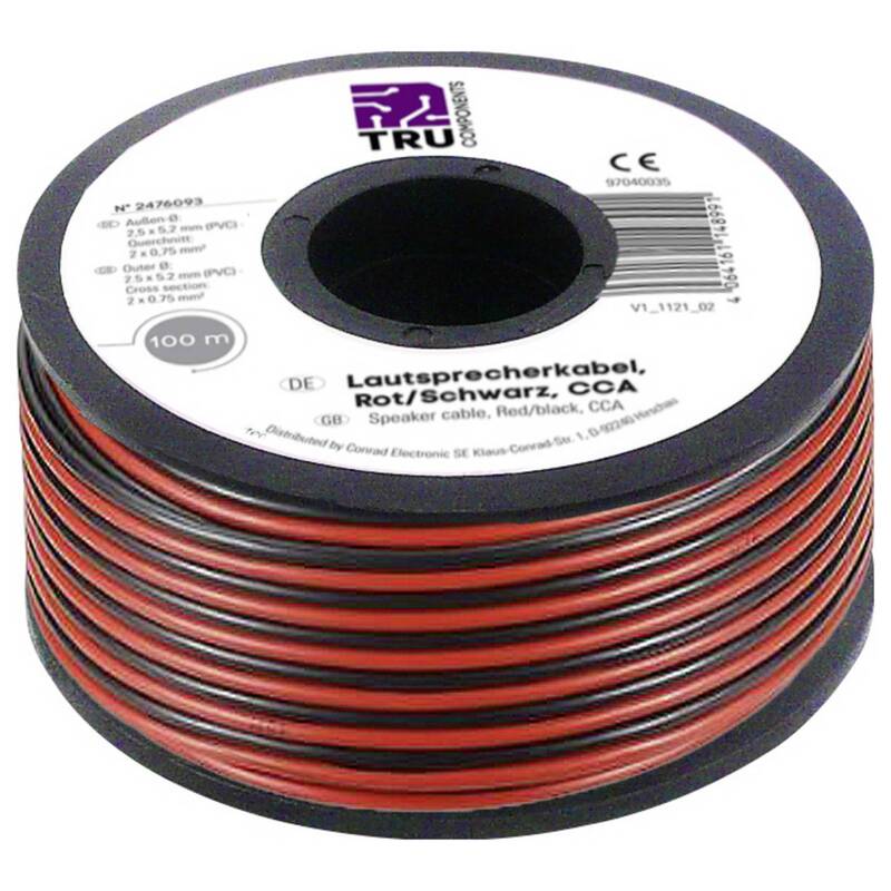 TRU COMPONENTS Lautsprecherkabel Boxenkabel 2 x 0.75 mm² PVC-Mantel 100m - 4064161148991