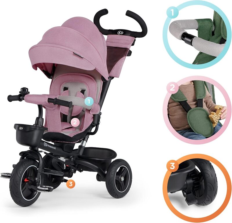 Kinderkraft Dreirad SPINSTEP Rad Kinderrad Trike ab 9 Monate mauvelous pink - 5902533916528