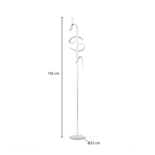 Lindby Zaylee LED-Stehlampe mit Dimmer silber Stehleuchte Standleuchte Lampe 834 - 7620096