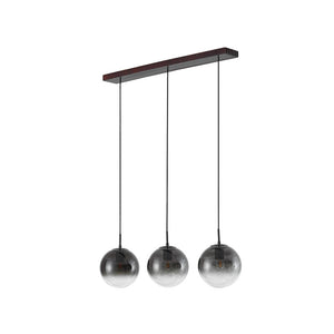 B-Ware Lucande Hängeleuchte Pendelleuchte Veloura Glas Eiche rauchgrau 3-flg E27 LED