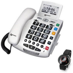 B-Ware Geemarc Seniorentelefon Schnurgebunden inkl. Notrufsender Beleuchtetes Display