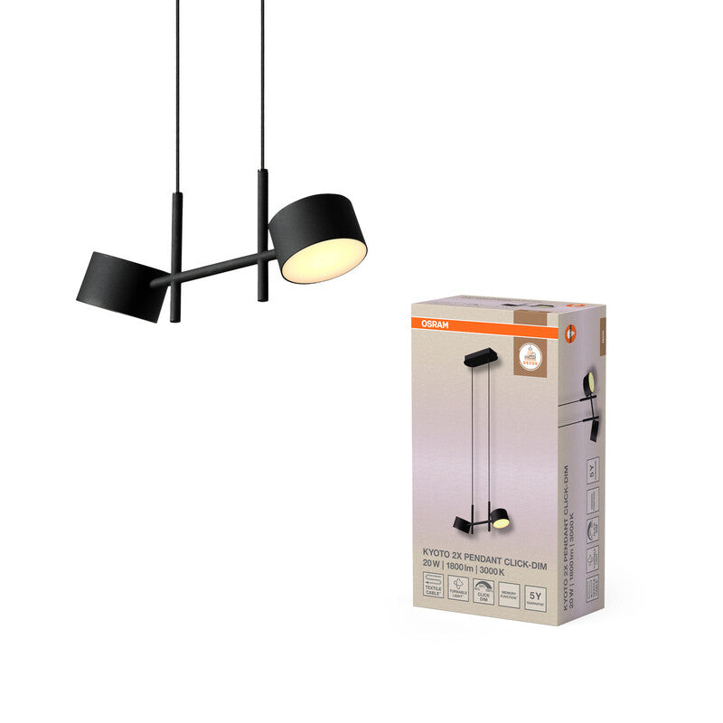 OSRAM Pendelleuchte Hängelampe Decor Kyoto 2XPendant LED dimmbar schwarz 1500mm - 4058075846609