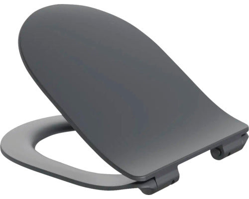 form&style Wand-WC SAMAR Tiefspüler schwarz matt mit WC-Sitz ohne Spülrand - 4306516378227