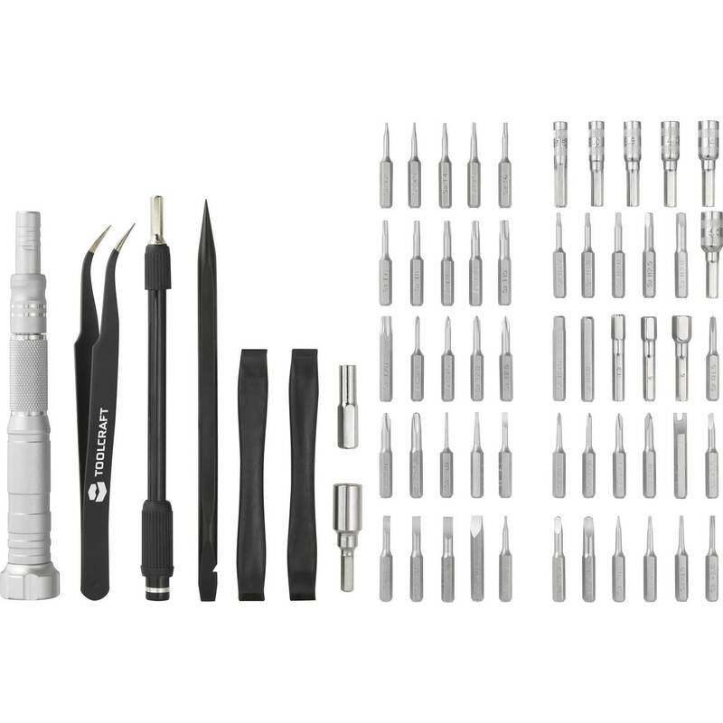 Toolcraft to-7116297 Bit Screwdriver Set 62-piece S2 Steel Compact - 4064161176130