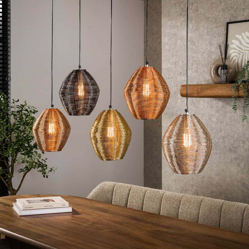 Hängeleuchte Spoelamp 5-flammig LED Pendelleuchte dimmbar bunt metallic 118x23cm - 8713244072727