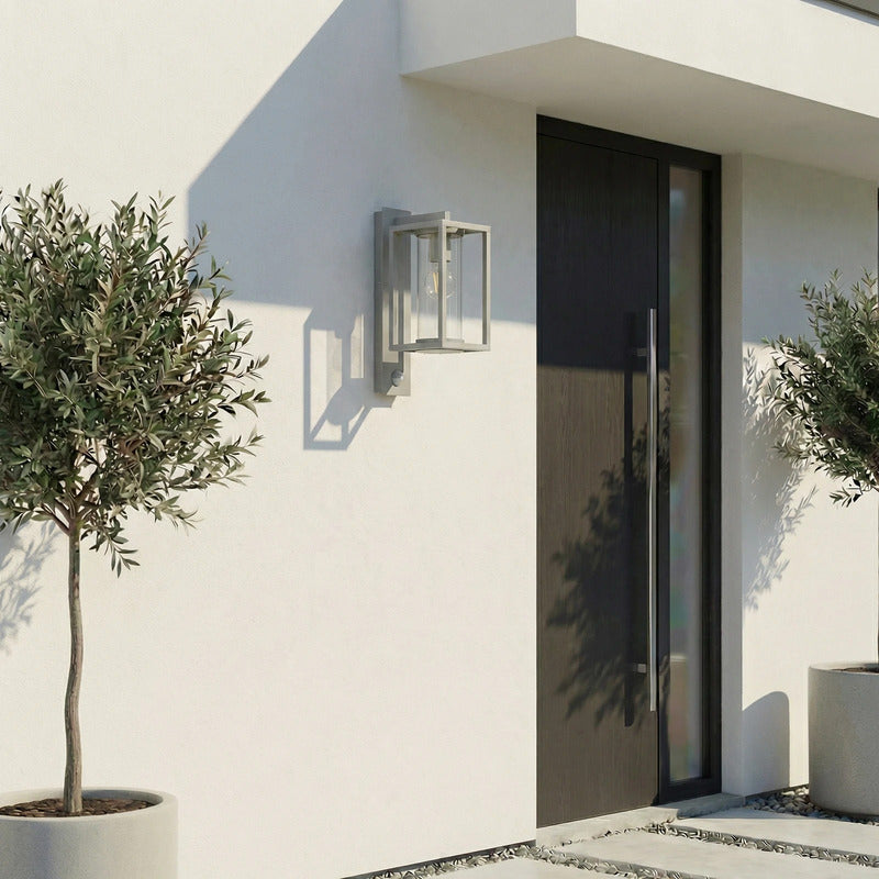 Ferda Außenwandlampe Wandleuchte Sensor E27 IP44 hellgrau Gartenlampe Leuchte - 4255830906985