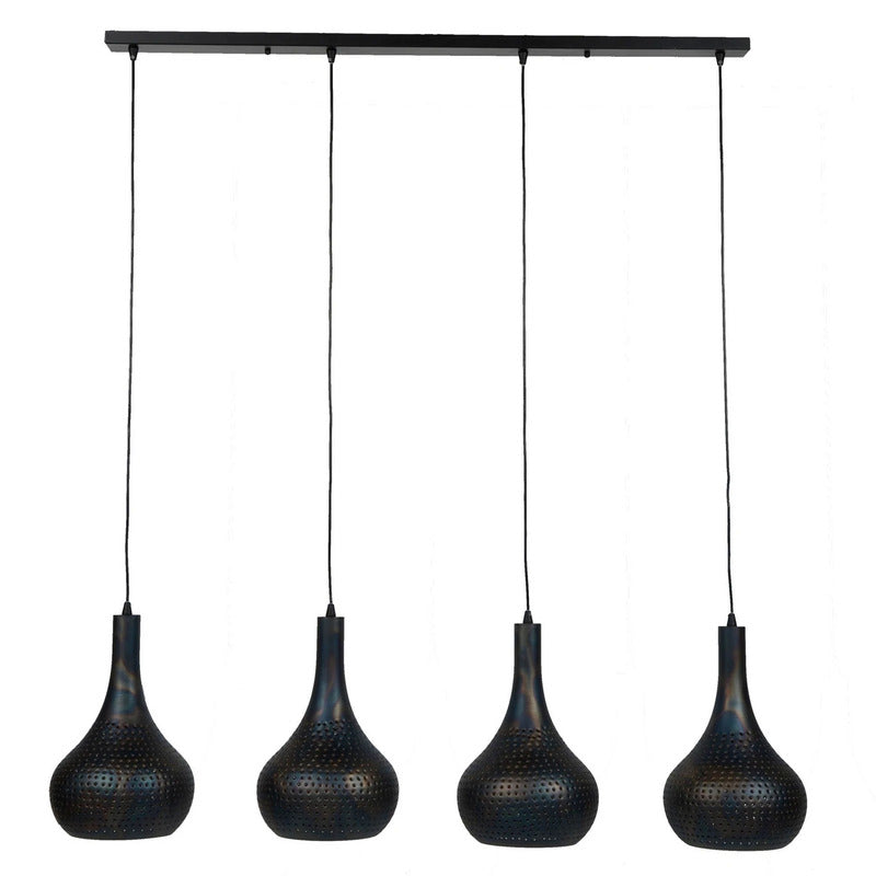 ZIJLSTRA Lampada a Sospensione Bombur 4 Luci Nero-marrone - 8713244181412