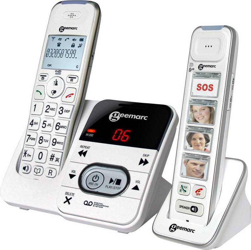 Geemarc PACK Mobility 295 Schnurloses Seniorentelefon Anrufbeantworter Set weiß - 3521350008890