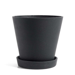 B-Ware HAY Blumentopf Pflanzgefäß Topf schwarz XL Untersetzer Gartentopf Polyresin
