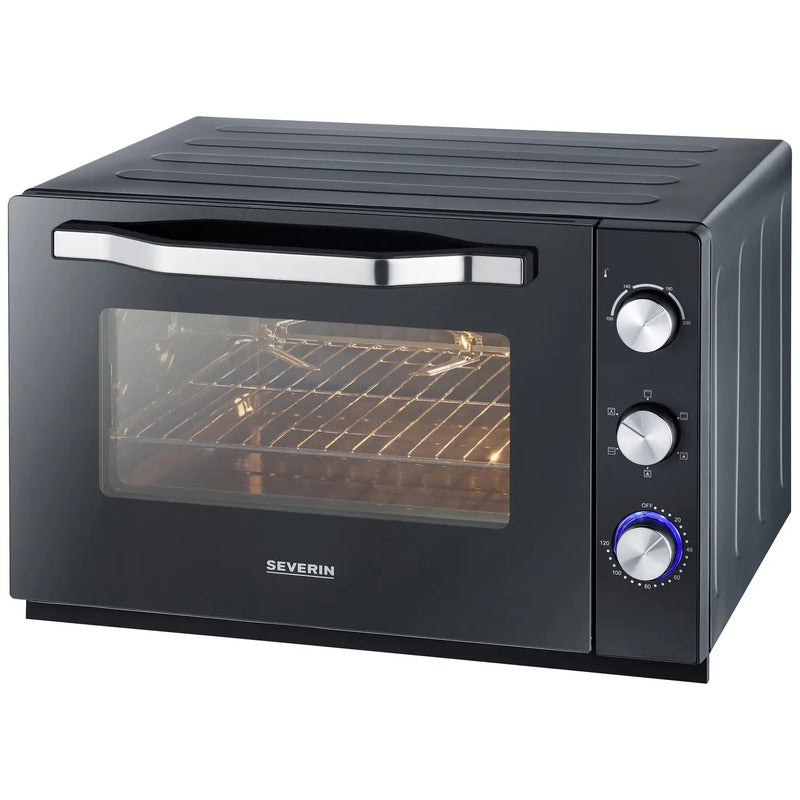 Severin 2073 Minibackofen 60 l mit Timer Grillfunktion Pizzastein schwarz - 4008146040443