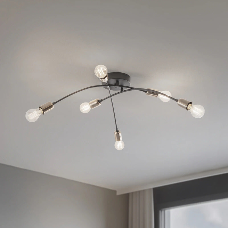 Opviq Deckenleuchte Deckenlampe Banana schwarz Metall 6-flammig E27 LED 67 cm - 8684283477265