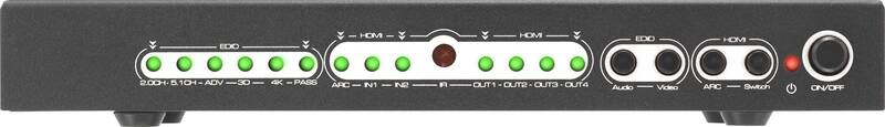 speaka-professional 4 Port HDMI-Splitter mit Fernbedienung Audio-Port 3840x2380 - 4016139138091