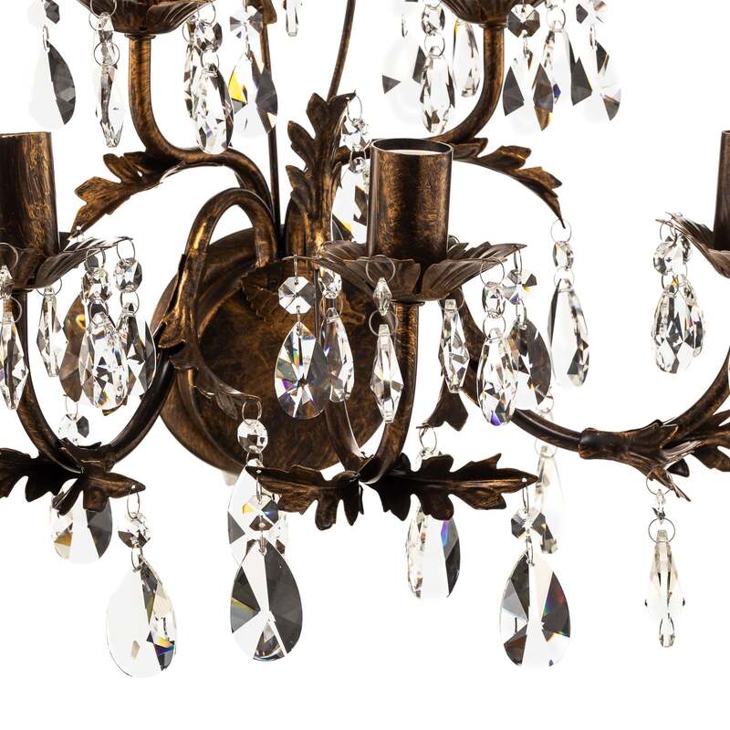 ONLI Kristall-Wandleuchte Teresa bronze fünfflammig Wandlampe Lampe Leuchte Spot - 8030626518612