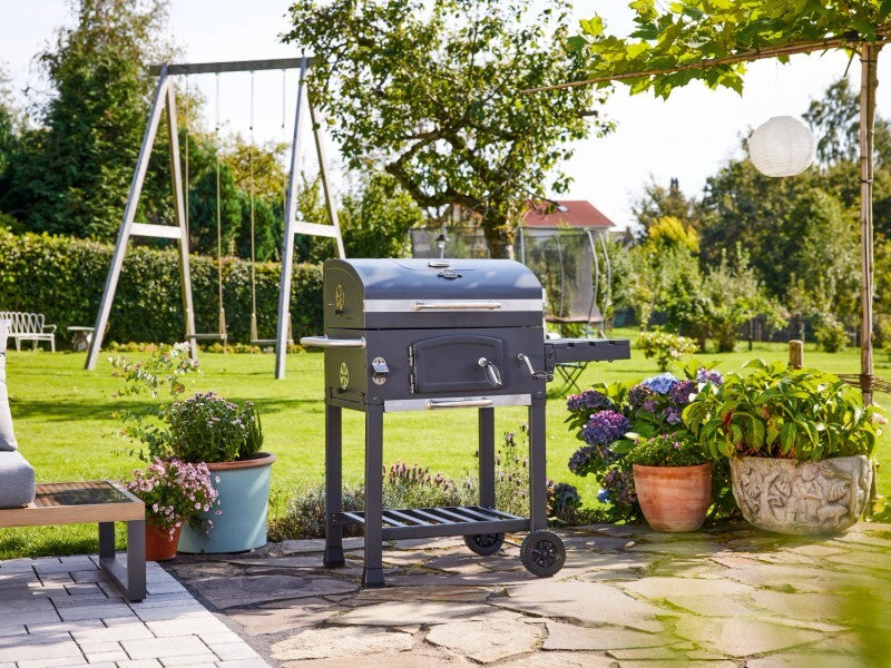 Jamestown Holzkohle-Grillwagen Jaxon Grillwagen mit Deckelthermometer schwarz - 4007876511773