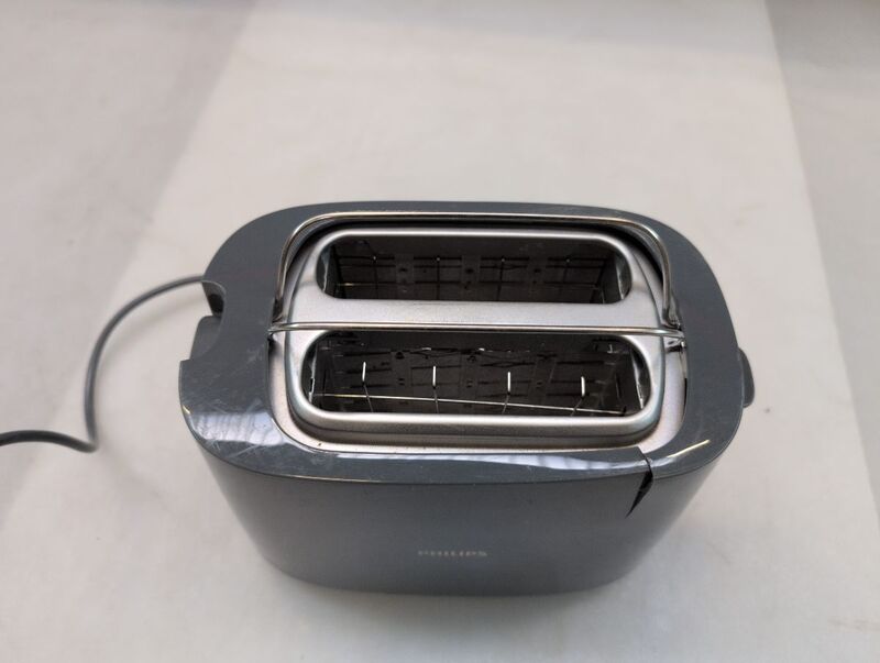 Philips HD2581/10 Toaster Doppelschlitztoaster Doppel mit Brötchenaufsatz Grau - 8720389007019
