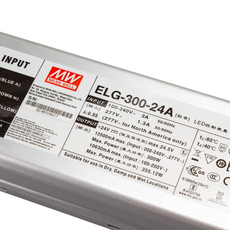 Mean Well Schaltnetzteil IP67 300W 24V 12,5A CV CC LED-Treiber - 4021087050357