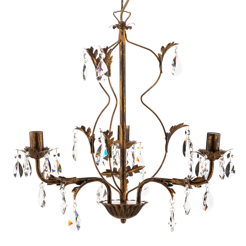 Euluna Kronleuchter Teresa Hängelampe LED 3-flammig dimmbar bronze transparent - 8030626518544