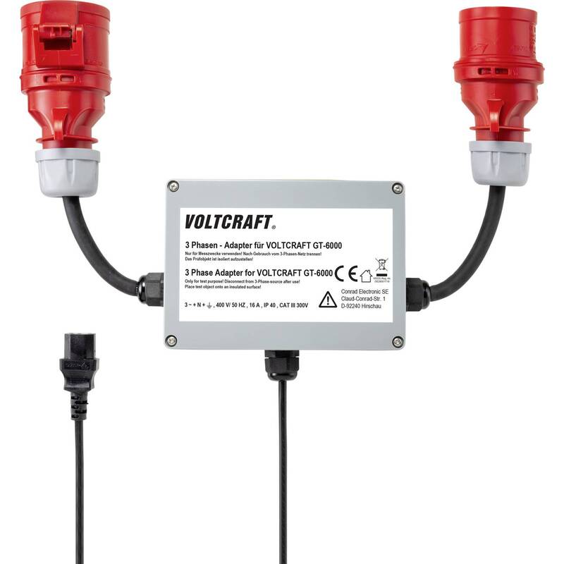 VOLTCRAFT Messadapter VC GT 6001 16A RCD Leckstrommessgerät CAT III 300V 680mm - 4064161079257