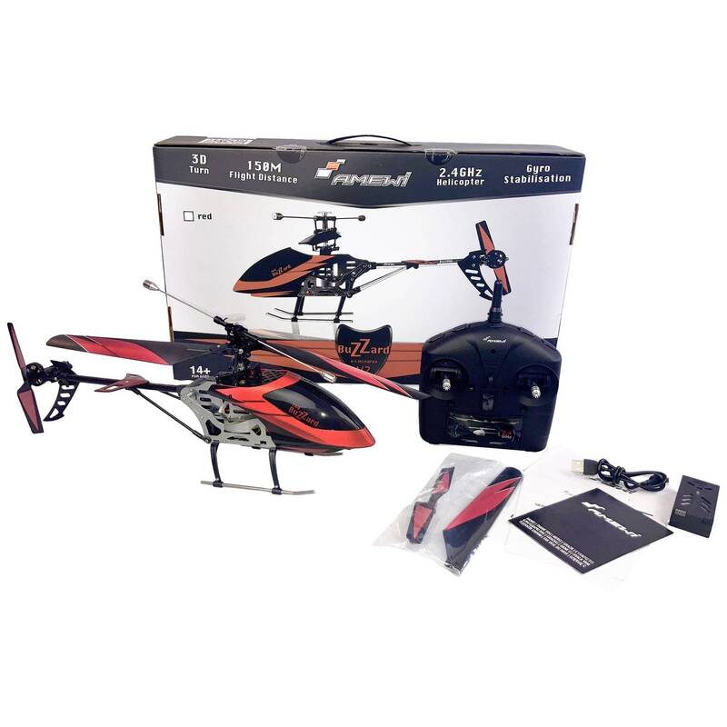 Amewi RC Einsteiger Hubschrauber Buzzard V2 rot 390mm 341g Flugzeit 15 Minuten - 4260677955331