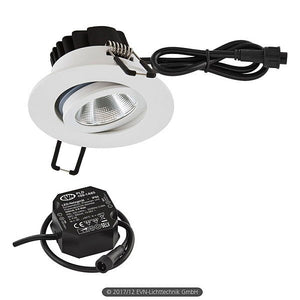 B-Ware EVN LED-Deckeneinbaustrahler Einbauleuchte Strahler schwarz weiß IP65 3000K