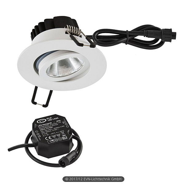 EVN LED-Deckeneinbaustrahler Einbauleuchte Strahler schwarz weiß IP65 3000K - 4037293004893